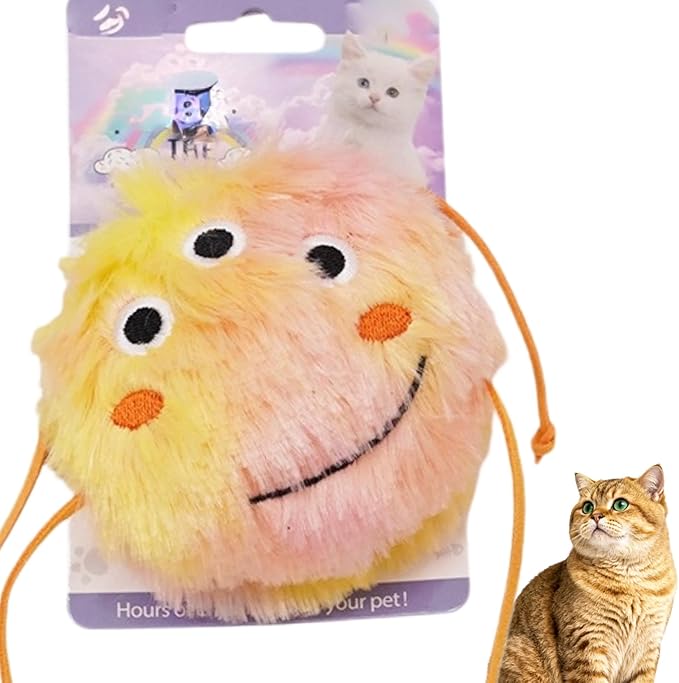 Cute Monster Plush Catnip Toy Interactive Soft Chew Plush Catnip Toys for Indoor Cats and Kittens 3.9" (Yellow)