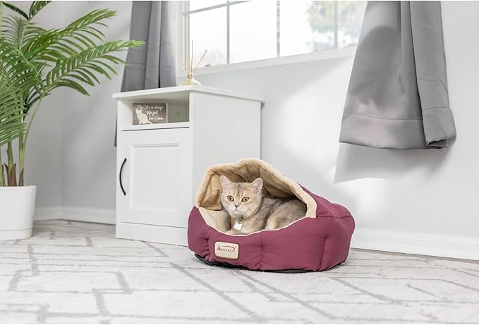 Armarkat Cat Bed 18-Inch Long C08HJH/MH, Burgundy and Beige (Pack of 2)