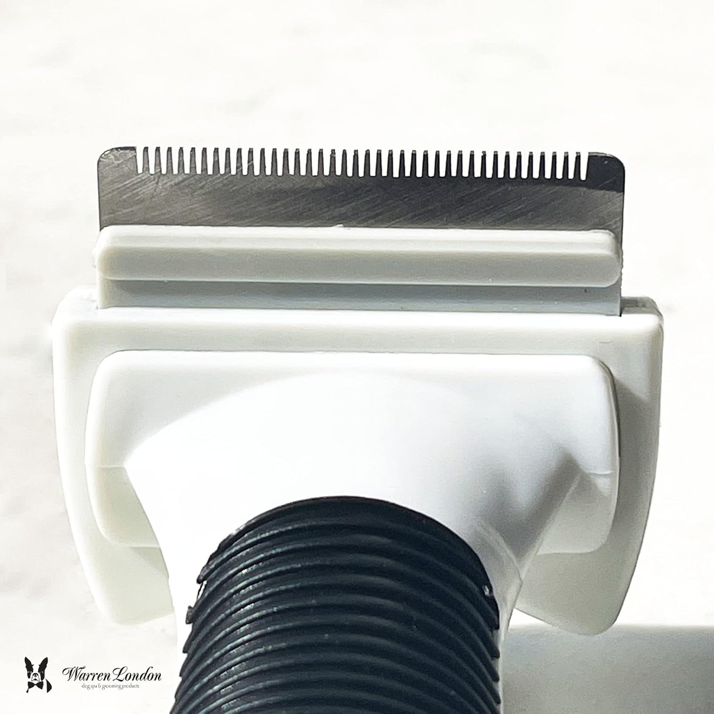 Warren London Deshedding Brush for Dogs – Small Long-Hair | Stainless-Steel Undercoat Rake Reduces Shedding Up to 95% | Gentle Skin-Safe Comb, Quick-Clean Release, Non-Slip Ergonomic Grip