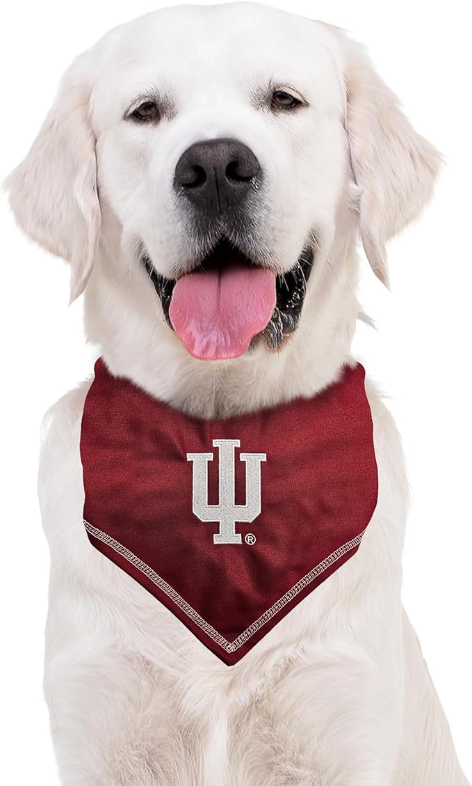 Pets First NCAA Indiana Hoosiers TIE Bandana, Size Large/X-Large. Dog Bandana Scarf Bib for Pet Cat Dog. The Ultimate Game-Day, Party Bandana
