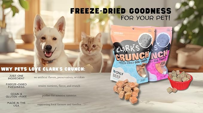 | Freeze Dried Cat Treats | Beef Liver, Single Ingredient | Grain Free Training Treats for Cats, 2 oz Pouch