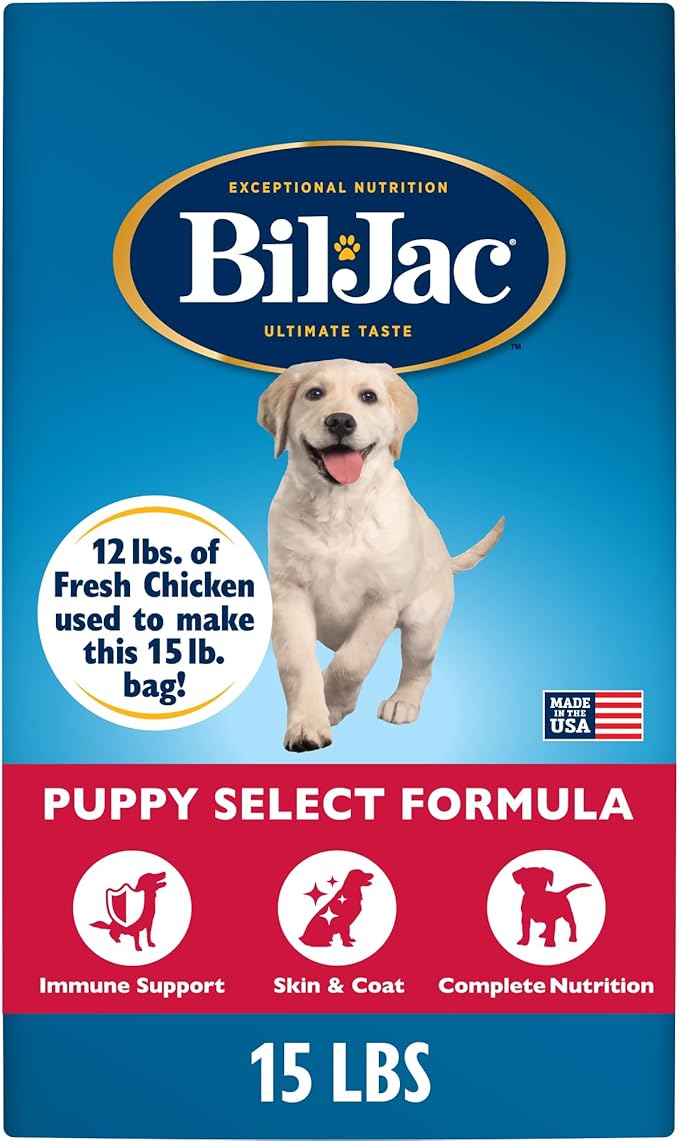 Bil-Jac Puppy Select Dry Dog Food | Fresh Chicken Recipe | 15 lb Bag
