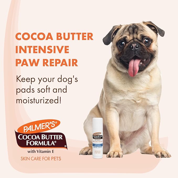 Palmer's for Pets Cocoa Butter Paw Pad and Nose Balm Swivel Stick, Fragrance Free - Moisturizing Dog Balm with Vitamin E, Peppermint Oil, Shea Butter, Rough or Dry Pads, 0.5 oz