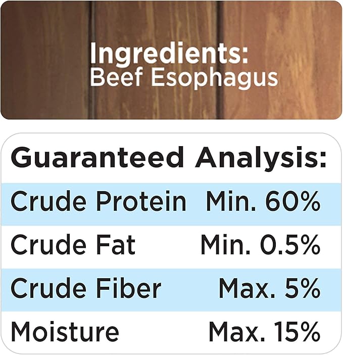 Cadet 100% Beef Strips Dog Treats, Single Ingredient Beef Esophagus Dog Jerky, Healthy High Protein Rawhide Alternative for Small & Large Dogs, 4 Ounce