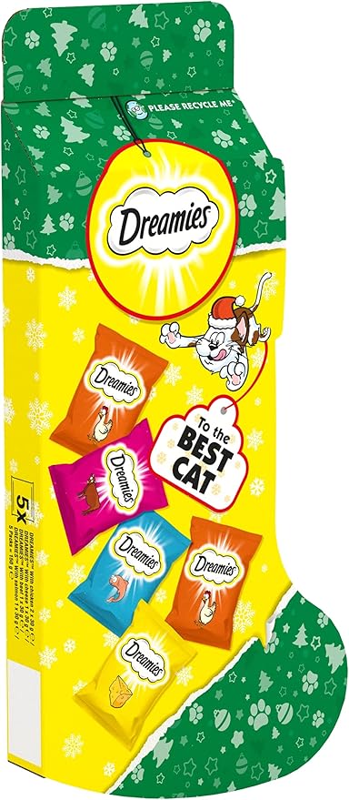 Dreamies Cat Treat Christmas Stocking (One Size) (Yellow)