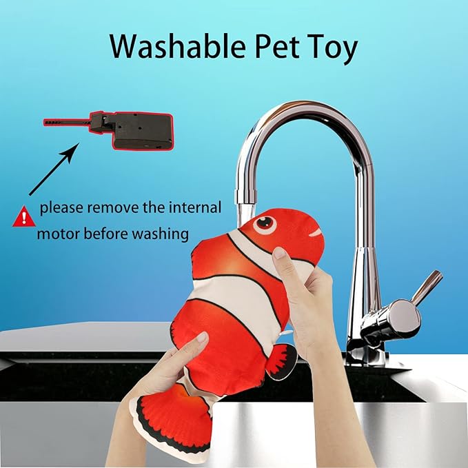 VAIZIQ Realistic Flopping Fish Dog Chew Toy - Electric Moving Interactive Pet Toy for Small Medium Dogs, Chew Rocking Toy for Indoor Outdoor Exercise