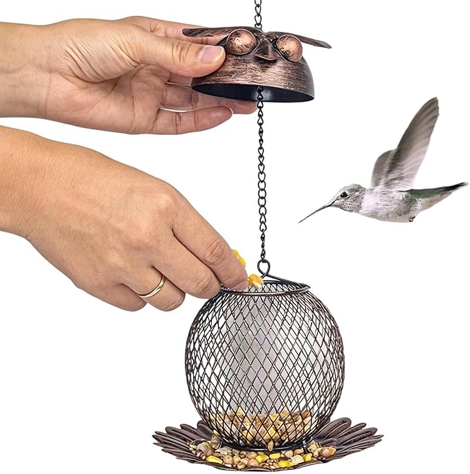 Bird Feeders for Outdoors,Vintage Metal Weatherproof | Owl-Shaped Large Capacity Bird Feeder - for Finch Bluebird Sparrow Birding Feeding Yard Deck Porch