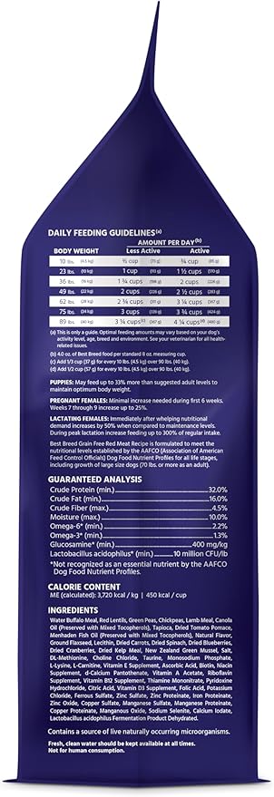 Best Breed Dr. Gary's Grain Free Red Meat Recipe Slow-Cooked in USA [Natural Dry Dog Food for All Breeds and Sizes] - 4lbs., Dark Brown