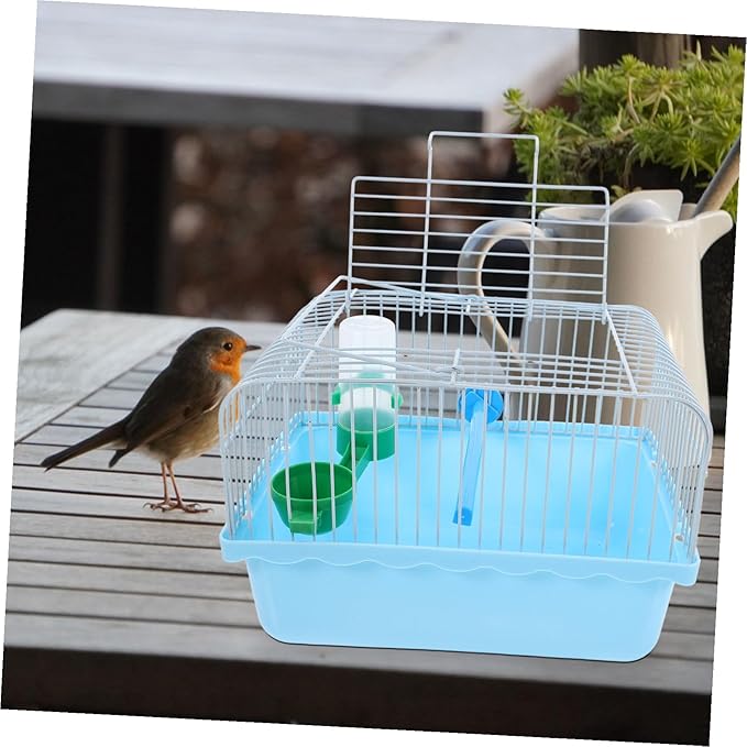 Portable Multi-Functional Bird Carrier Cage for Parrots and Small Animals Spacious Abs and Iron Travel Cage with Comfortable Interior Sturdy Design for Easy Transport Random Color