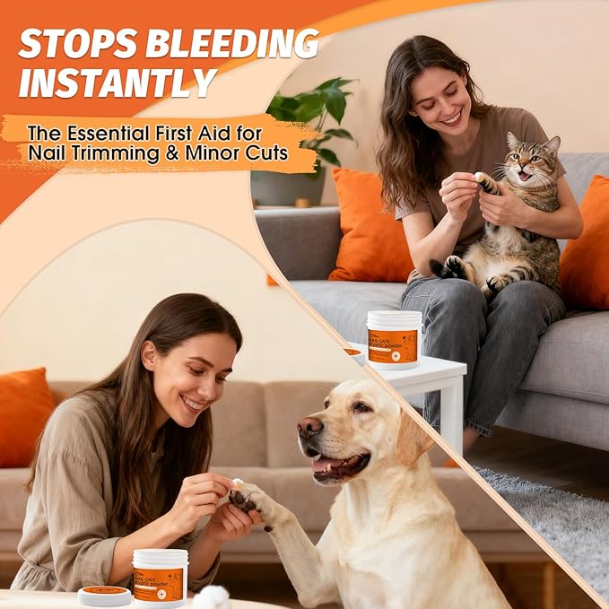 PAW PLANET Styptic Powder for Dogs & Cats -1.76oz Fast Acting Blood Stop Powder for Nail Clipping, Minor Cuts & Wing Clipping,Essential First Aid for Dark Nails (1-Pack)