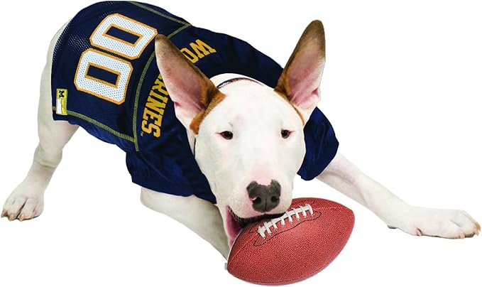 Pets First NCAA College Michigan Wolverines Mesh Jersey for Dogs & Cats, Medium. Licensed Big Dog Jersey with Your Favorite Football/Basketball College Team (Pack of 2)
