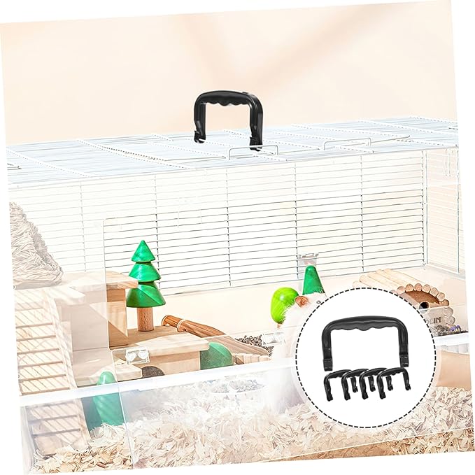 BESTonZON 5pcs Plastic Handle for Pet Cages Ergonomic Grippers for Bird and Small Animal Carriers Easy to Install Portable Accessories for Travel and Outdoor Use