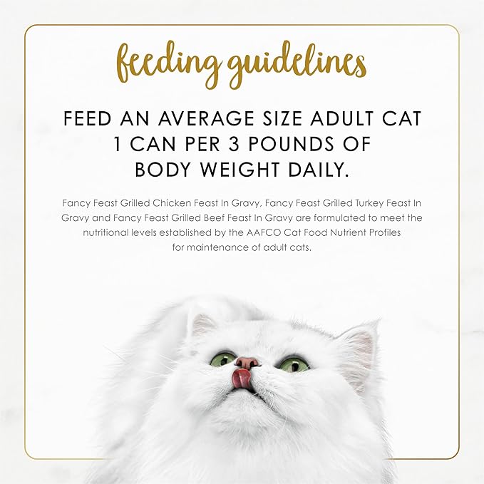 Fancy Feast Purina Grilled Wet Cat Food Poultry and Beef Collection Wet Cat Food VarietyPack - 3 Ounce (Pack of 60)