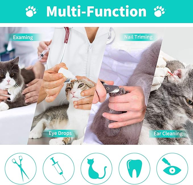 YLONG Cat Bathing Bag Anti-Bite and Anti-Scratch Cat Grooming Bag for Bathing, Nail Trimming, Medicine Taking,Injection,Adjustable Multifunctional Breathable Restraint Shower Bag(Gray)