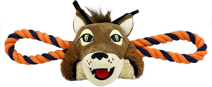 Pets First NHL Edmonton Oilers Mascot Toy for Dogs & Cats. Cute & Entertaining Face with Heavy-Duty Ropes. 7" Chewy Cartoon Toy with Inner Squeaker