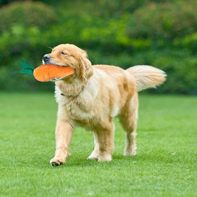 Carrot Dog Toy Cute Squeaky Plush Toys Funny Interactive Pet Carrot Shape Toys with Sound Comfort Soft Pet Supplies for Small Medium Large Dogs Gifts