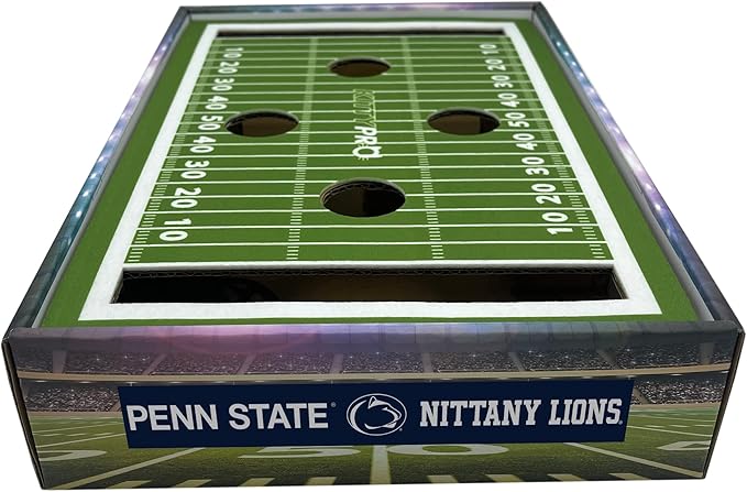Pets First NCAA Penn State Nittany Lions Cat Scratcher Box, Game Day Cat Toy, NCAA Football Field Designed Cat Scratcher and Lounge, Stimulating Cat Game