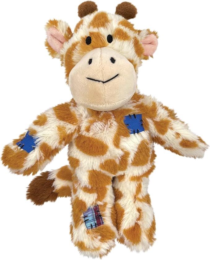 KONG Wild Knots Dog Toys – 2 Pack – Durable Plush Dog Toy with Internal Knotted Rope & Squeaker (Tiger/Giraffe, Small/Medium)