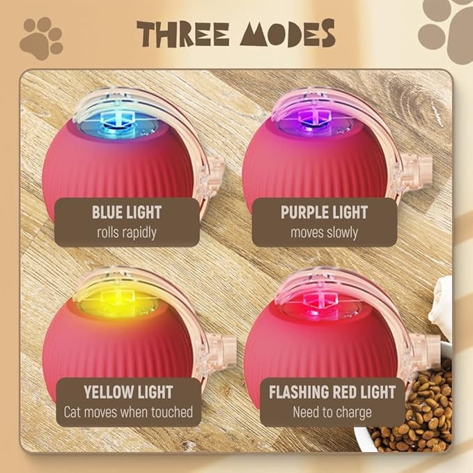 Interactive Rolling Dog Ball, 2024 New Self Dog Toys Interactive Cat Toys Automatic Cat Toy Self Moving Dog Toys, 360° Smart Automatic Rolling Ball Toy Electric Dog Balls for Dog/Cat (Gray)