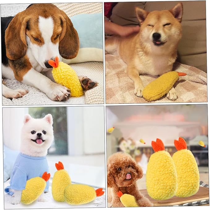 Dog Vocalizing Plush Chew Toy 2 Pack for Healthy Teeth and Gums Interactive Pet Comfort Plaything for Cats and Dogs 5.11X2.36X1.96 Inches
