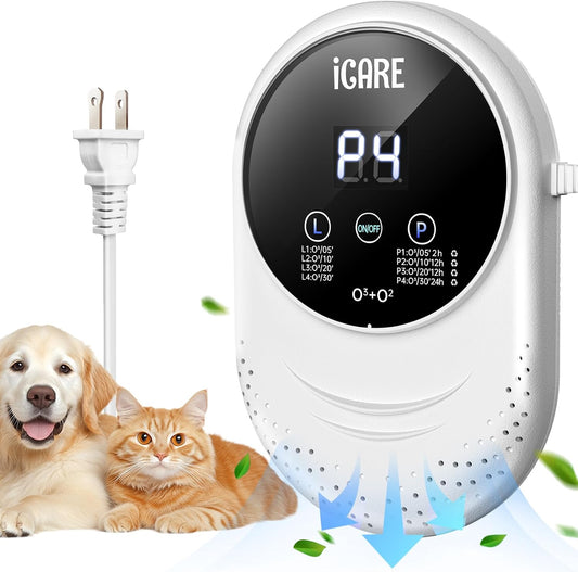 Ozone Odor Eliminator for Strong Odor 99% Cat Litter Deodorizer Pets Poof Odor Removal Air Ionizers Home Plug-in Air Purifier for Bedroom, Toilet, Kitchen, Shoe, Smoke, Formaldehyde Air Freshener