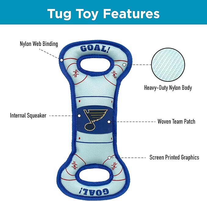 Pets First NHL St. Louis Blues Ice Hockey Rink PET Toy with Inner Squeaker. A Tough Toy for Dogs & Cats with Exciting Hockey Graphics, Gorgeous Team Logo & Double Stitch Trims