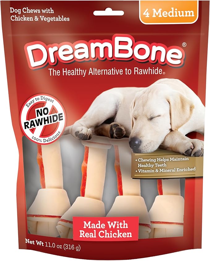 DreamBone Medium and Large Chews, Treat Your Dog to a Chew Made With Real Meat and Vegetables
