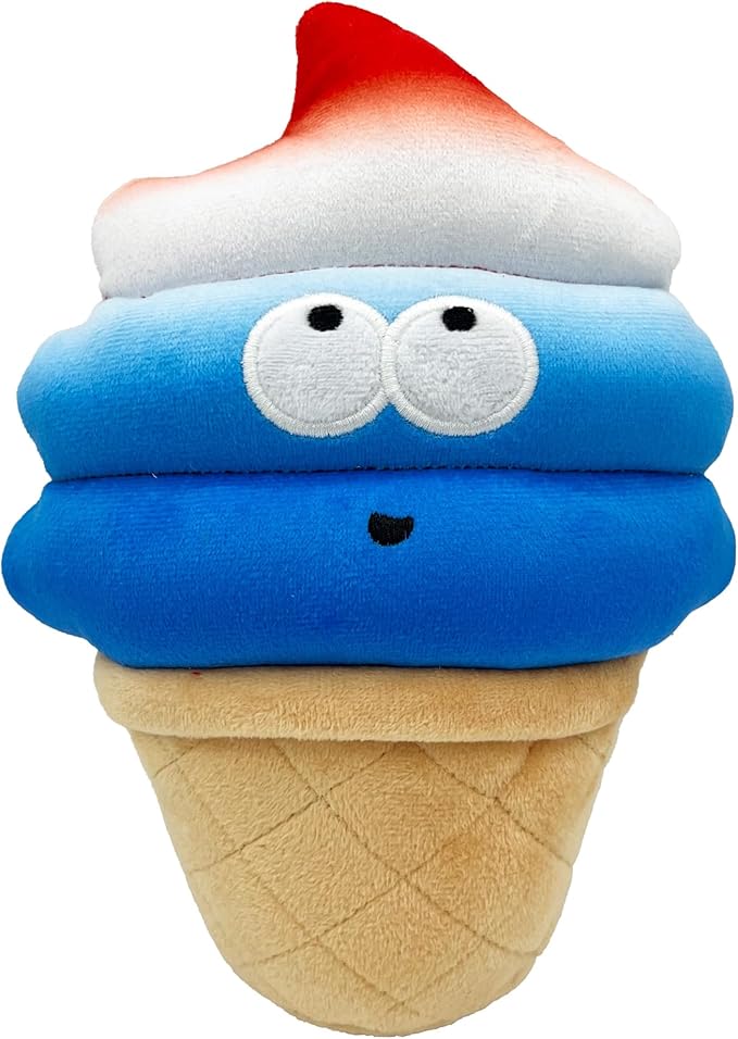 Huxley & Kent for Dogs | Fro-Yo Pawtriot Cone (Small) | Funny Dog Toy | Power Plush Dog Toy with Squeaker | Dog Gift | Fun, Durable | H&K Squeaky Dog Toy