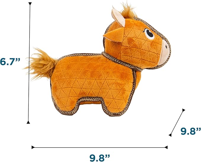 Outward Hound Xtreme Seamz Dog Toy, Reinforced Seams & Multiple Stitching, Durable Plush with Squeakers, Highland Cow, 9.8”