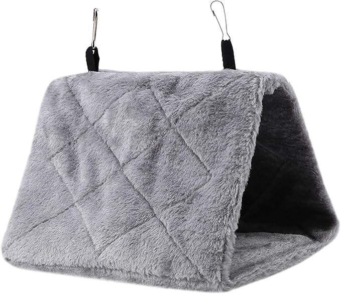 CHICIRIS Bird Hanging Tent Soft Plush Cozy Bird Hammock Winter Warm Pet Toy for Small Medium Birds (M) Indoor Use