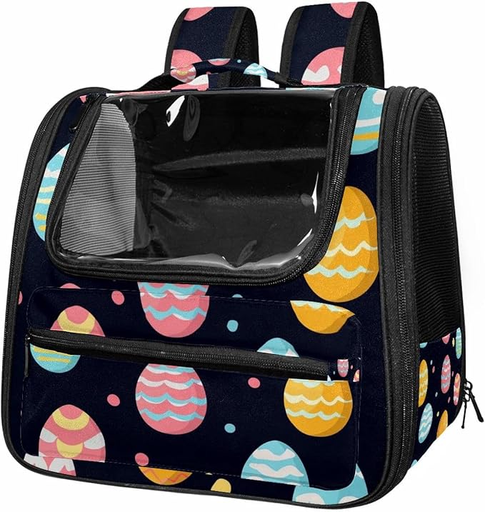 Easter Symbol (2) Cat Backpack Carrier, Large Pet Backpack for Medium Small Dog Cat Puppy Kitty Bunny