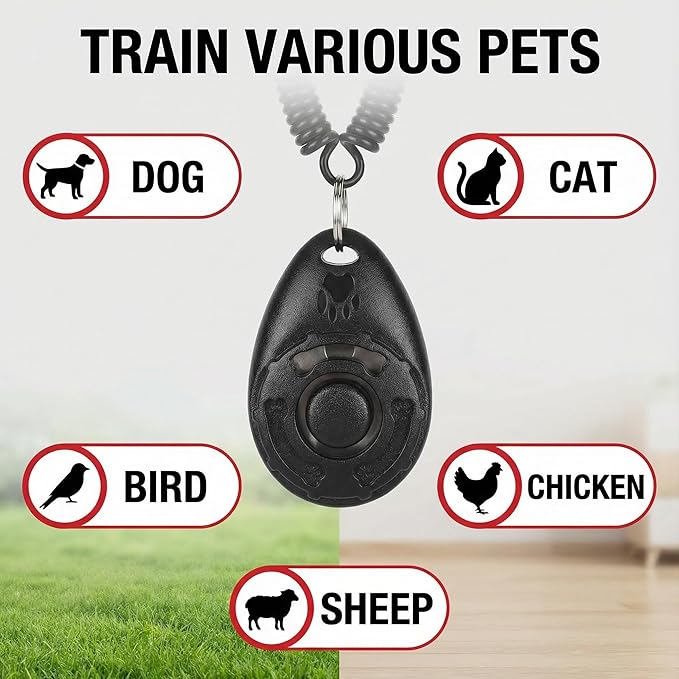 Dog Training Clicker with Wrist Strap Durable Lightweight Easy to Use, 9-Pack Pet Training Clickers for Cats Puppy Birds Horses. Perfect for Behavioral Training