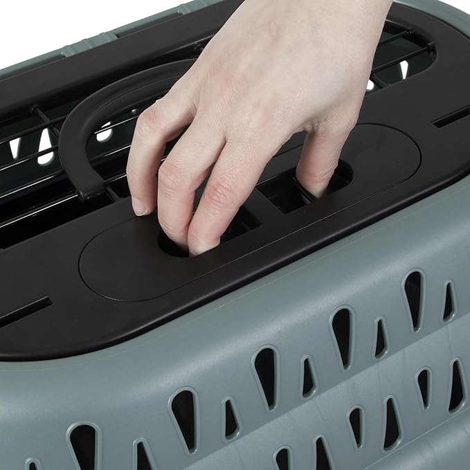 Green Top Load Cat Carrier for 10 lb Pets - Secure Top-Loading Pet Tote for Veterinary Visits, Travel, Hiking, Grooming, and Emergency Evacuation