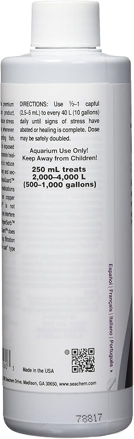 Seachem StressGuard Slime Coat Protection - Stress and Toxic Ammonia Reducer 250 ml