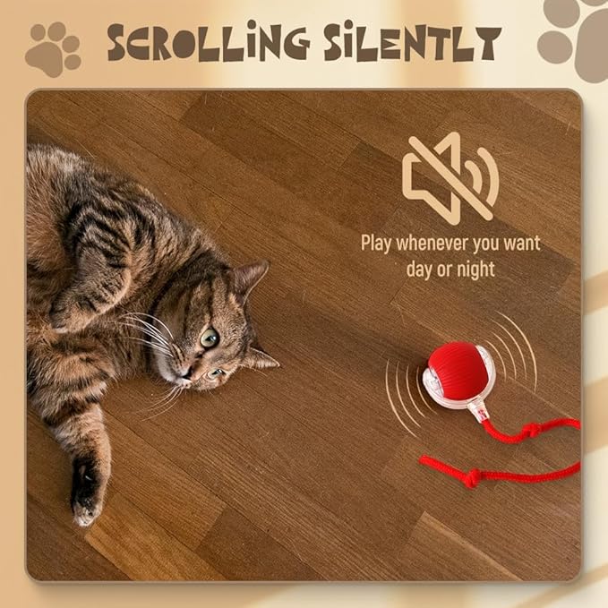 Interactive Rolling Dog Ball, 2024 New Self Dog Toys Interactive Cat Toys Automatic Cat Toy Self Moving Dog Toys, 360° Smart Automatic Rolling Ball Toy Electric Dog Balls for Dog/Cat (Gray)