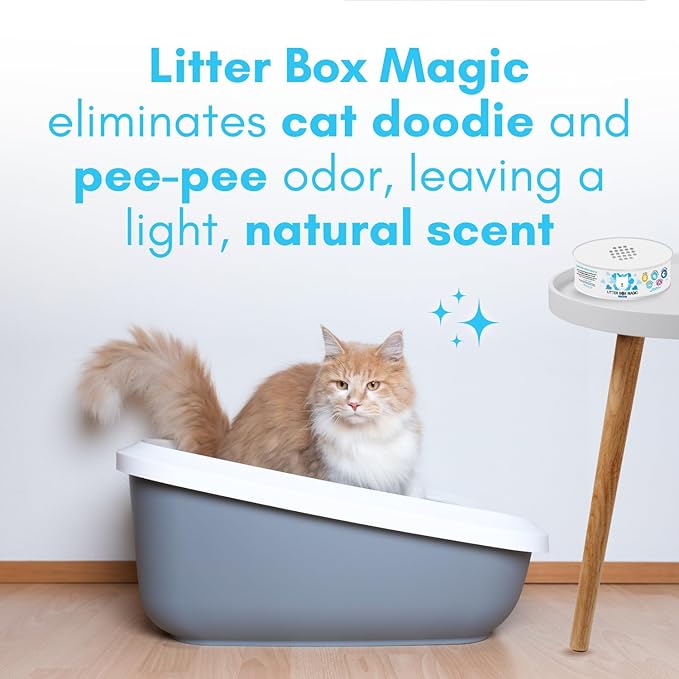 Litter Box Magic Cat Litter Deodorizer Jar (Fresh Scent, 16 Oz, Pack of 2) - Cat Litter Odor Absorber Gel In A Jar - Litter Box Pet Air Freshener - Litter Odor Eliminator to Freshen Air