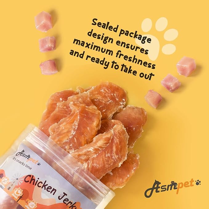 Dog Chicken Jerky Treats, Made with 100% Real Chicken Breast, High Protein & Grain Free