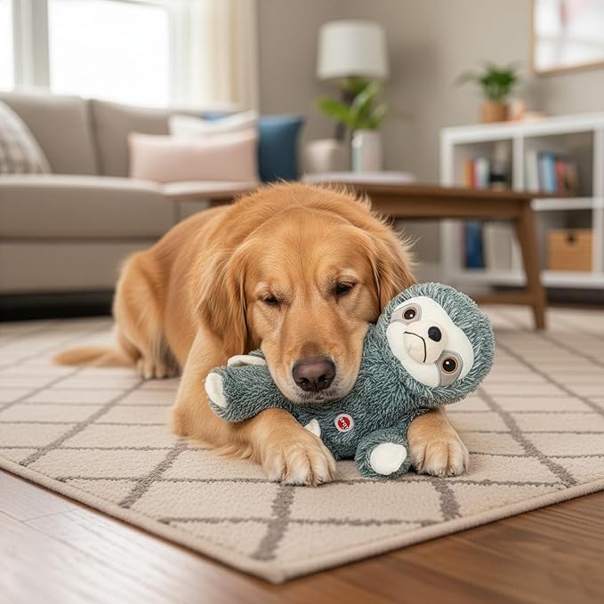 SPOT Fun Sloth Dog Toy - Soft, Stuffed, Squeaky, Plush Fabric Toy for Medium and Large Dogs and Puppies, Enrichment for Light Chewers and Cuddlers, 13in