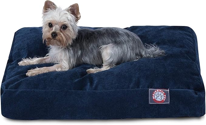 Majestic Pet Villa Rectangle Dog Bed Washable – Non Slip Comfy Pet Bed – Crate Bed with Removable Washable Cover – Kennel Bed for Sleeping, Polyester Fiber, Small, Navy
