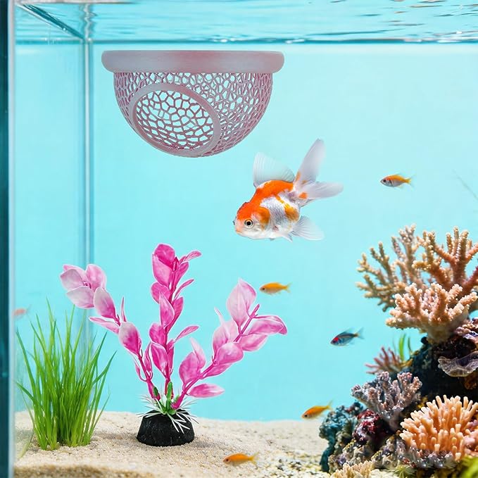 3 Pack Pink Fish Tank Decor Set, 1 Betta Hammock and 2 Artificial Plant, Aquarium Accessories for Betta Fish, Shrimp and Small Fish, Ideal for Aquatic Pet Habitat