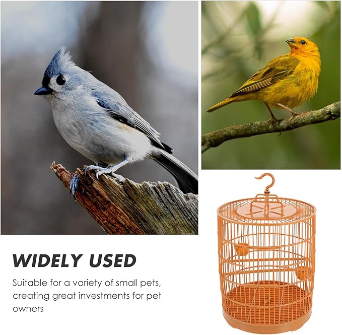 Plastic Hanging Bird Cage Round Top Small Pet Cage for Parakeets and Cockatiels 30cm Plastic Bird Nest for Indoor Use