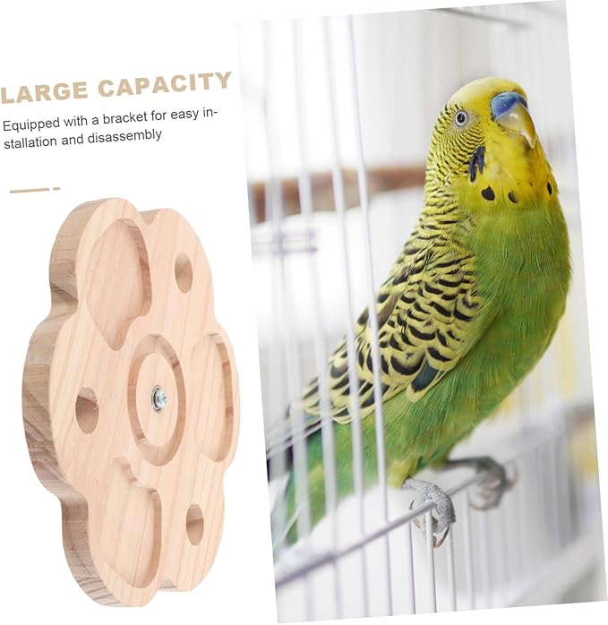 Kisangel Chinchilla Chew Toy with Flower Design Interactive Rotation Wheel for Small Pets Rabbit Bird Cage Accessory for Exercise and Enrichment Easy to Assemble and Multi-Purpose