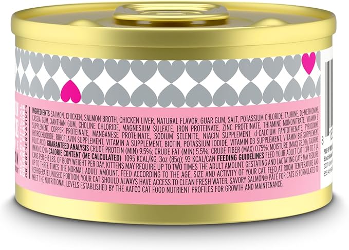 I AND LOVE AND YOU Wet Cat Food - Savory Salmon Pâté - Salmon Recipe, Grain Free, Filler Free, 3oz Pack of 4 Cans