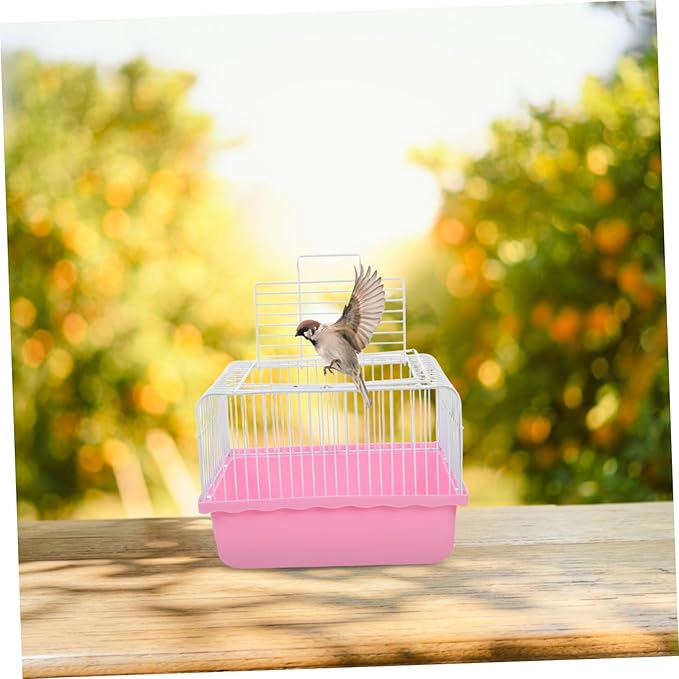 ibasenice Portable Bird Cage for Lovebirds Small Pet Carrier Cage for Travel Abs Plastic Easy to