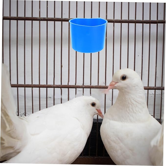 KESYOO 4pcs Hanging Feeding Bowls for Birds and Small Animals Thickened Plastic Water and Food Cups 8.3x8.3x6CM Suitable for Rabbit Chicken and PET Cages
