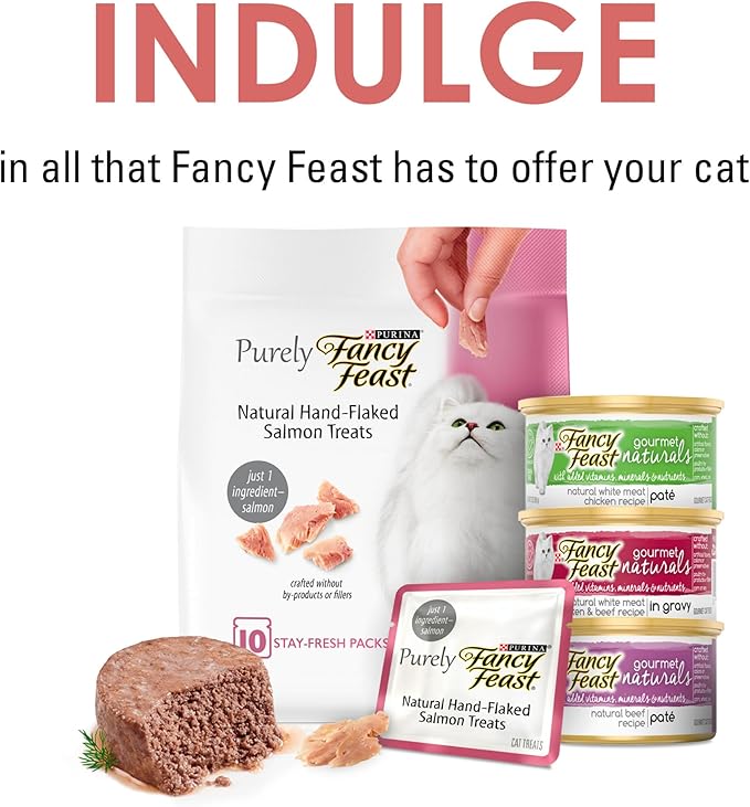 Purina Fancy Feast Savory Cravings Salmon Flavor Limited-Ingredient Soft Cat Treats, 3 oz. Box