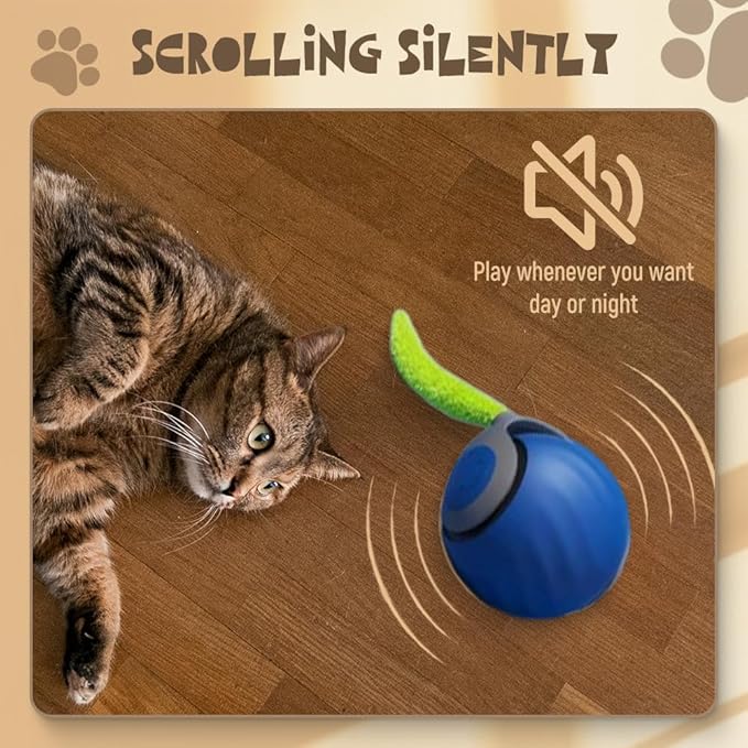 Interactive Cat Toys Ball, 2026 New Automatic Moving Balls for Cat Small Dog Touch Motion, Self Rolling Cat Toy Ball Interactive Dog Toys for Indoor and Outdoor (Blue)