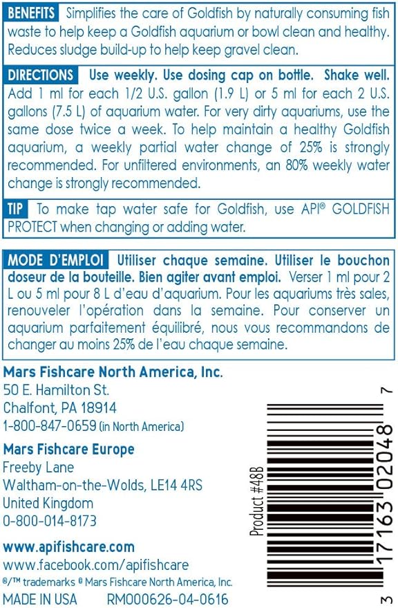 API GOLDFISH AQUARIUM CLEANER Aquarium Cleaner 4-Ounce Bottle