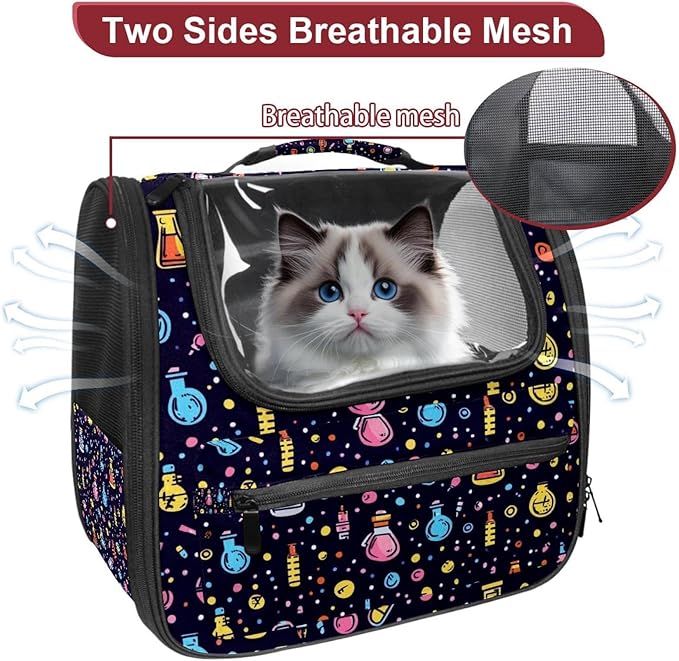 Airline Approved Soft Sided Pet Carrier, Chemistry Science Laboratory (8) Pet Travel Bag for Cats & Dogs, Durable, Breathable Pet Travel Bag for Airplane, Car & Train