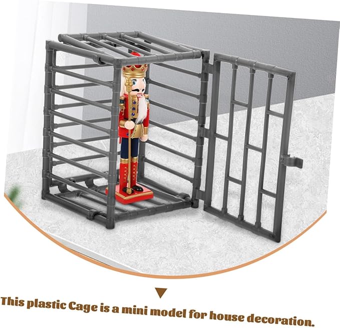 VICASKY 3pcs Miniature Cage Model for Small Animals DIY Toy Accessories Action Figure Cage Decor for Pets